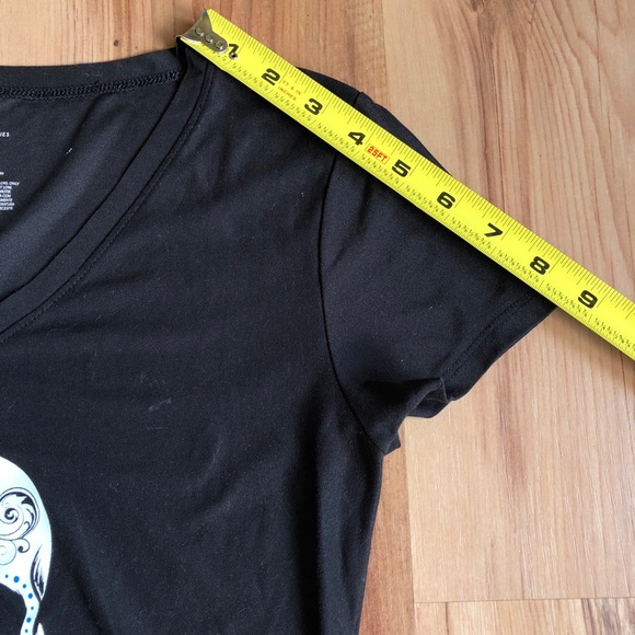 Sugar Skull Rose Tee Shirt Small Black Women’s Juniors - Picture 8 of 15